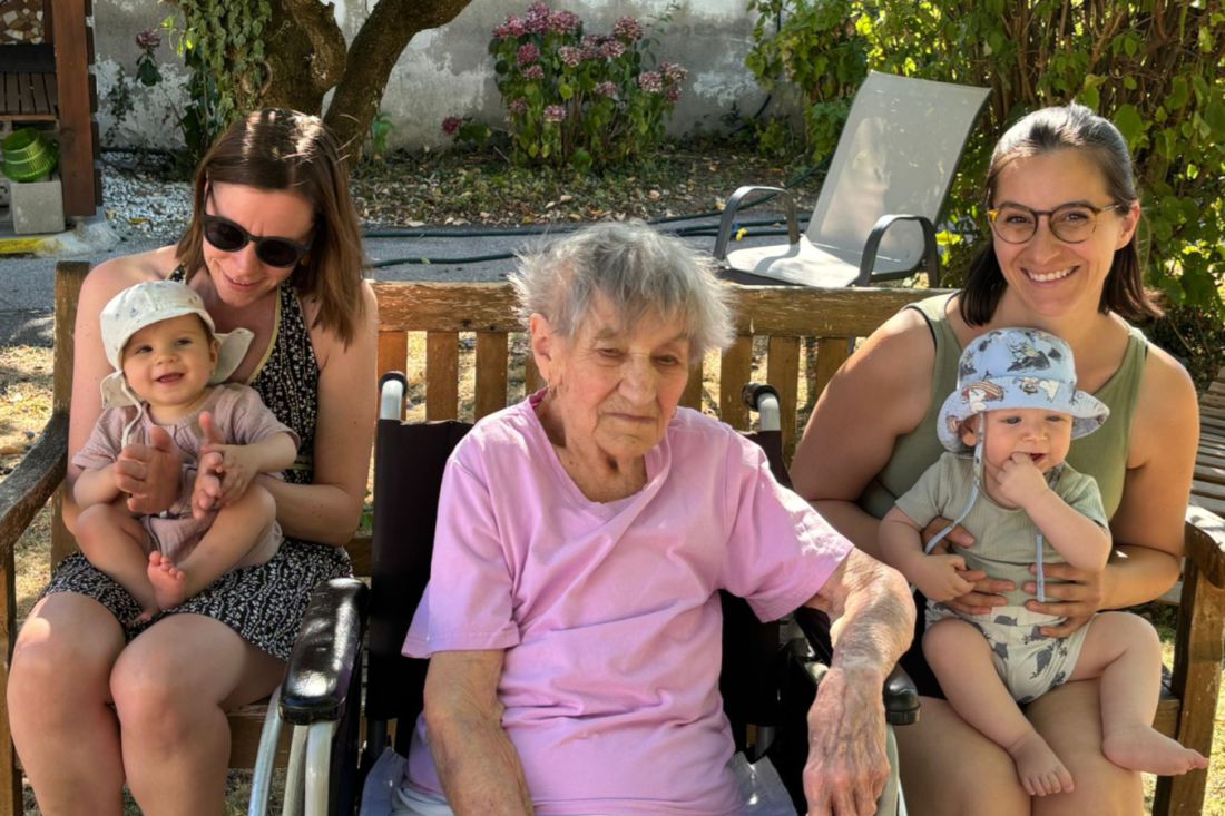 Außergewöhnliches Generationenbild: Uroma Maria Zambo - aktuell die älteste Oberwarterin - mit den um mehr als 100 Jahre jüngeren Nachkommen