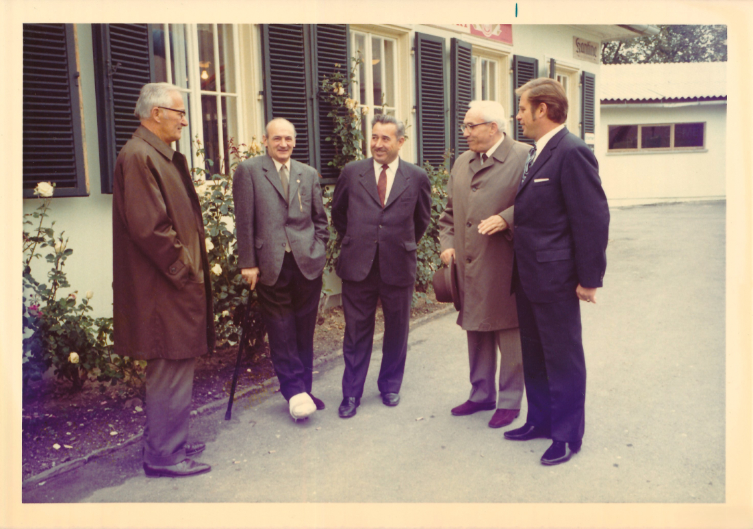 Herrenrunde anlässlich der Inform 1972 - Pani/Pokorny/Seper/Stieber/Fülöp