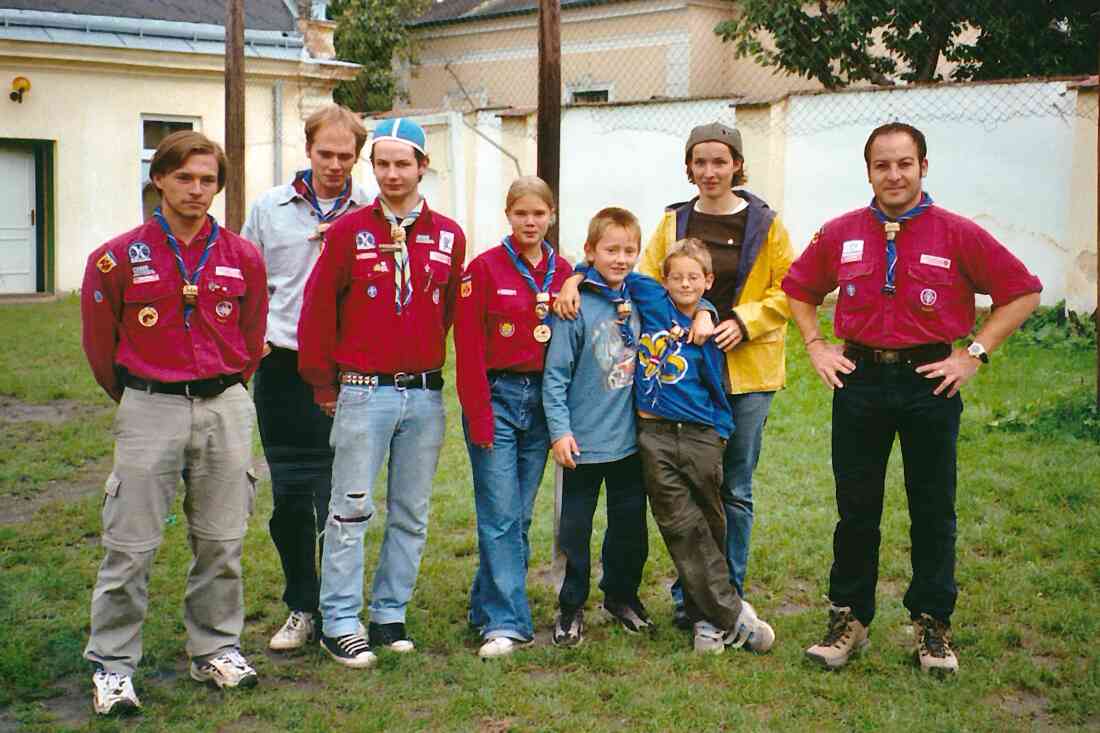 August 2002: Pfadfindergruppe in Lockenhaus - Pongracz/Mindler/Asboth/Traxler/Wertner/Albrecht/Schmalzl