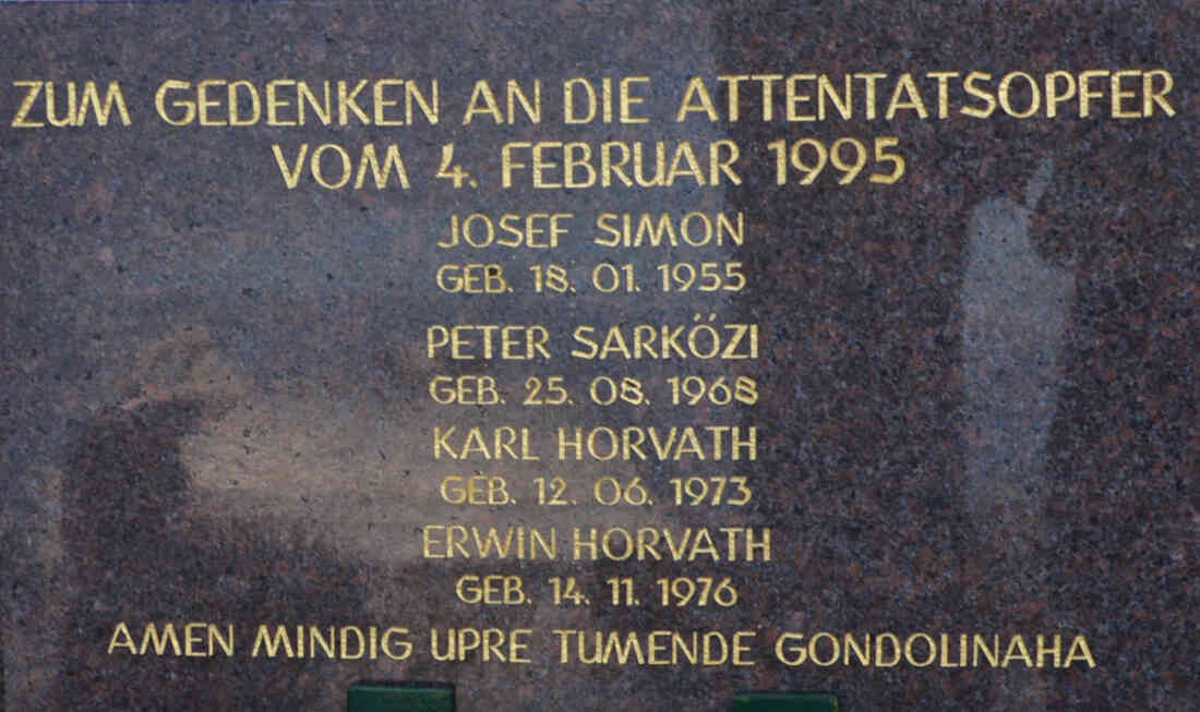 Roma - Gedenktafel anlässlich der Gedenkveranstaltung " 20 Jahre Attentat von Oberwart" am 4. Feber 2015