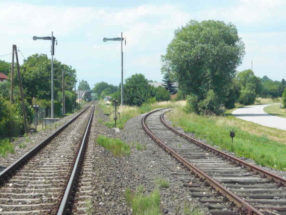 Abzweigung der Bahnlinie nach Oberschützen