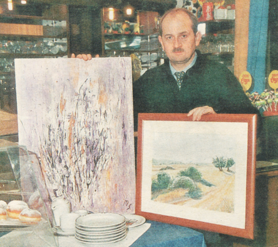 Kleine Zeitung vom 2. Dezember 2001: Vernissage zum Stadt-Café-Jubiläum - Gustav Gamauf (Wienerstraße 3)