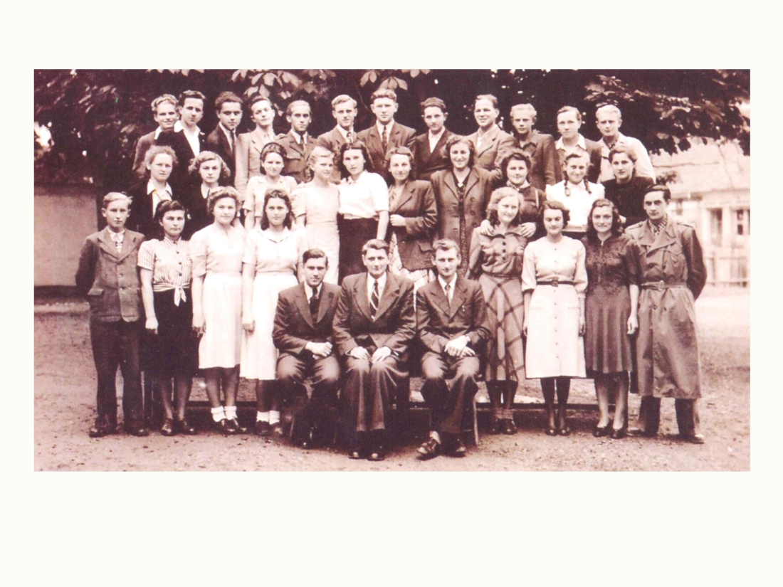 Abschlussklasse der Handelsschule im Schuljahr 1948/1949 - Fassl//Lehmacher/Weschütz