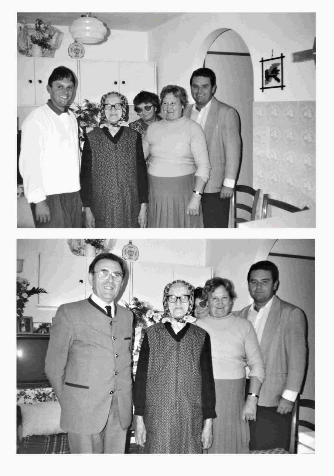 Zsofia Hegedüs (geb. Ruzsa, *1910/+1994) - Grazerstraße 72: die Vertreter der Stadtgemeinde gratulieren zum 75. Geburtstag (Gilschwert/Hegedüs/Gangoly/Böcskör/Kuch/Racz)