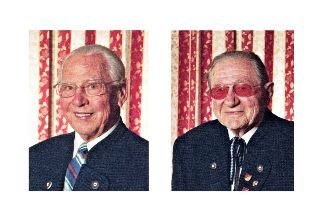 Stadtchor: Chorleiter Prof. Karl Messner und Obmann SR Gustav Geschrey (Portraits)