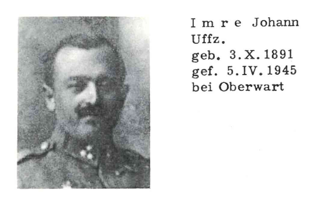"Janos" Johann Imre (Landwirt, *1891/+1945; OW 475 / Pinkagasse 20) - ermordet im Buchschachener Wald