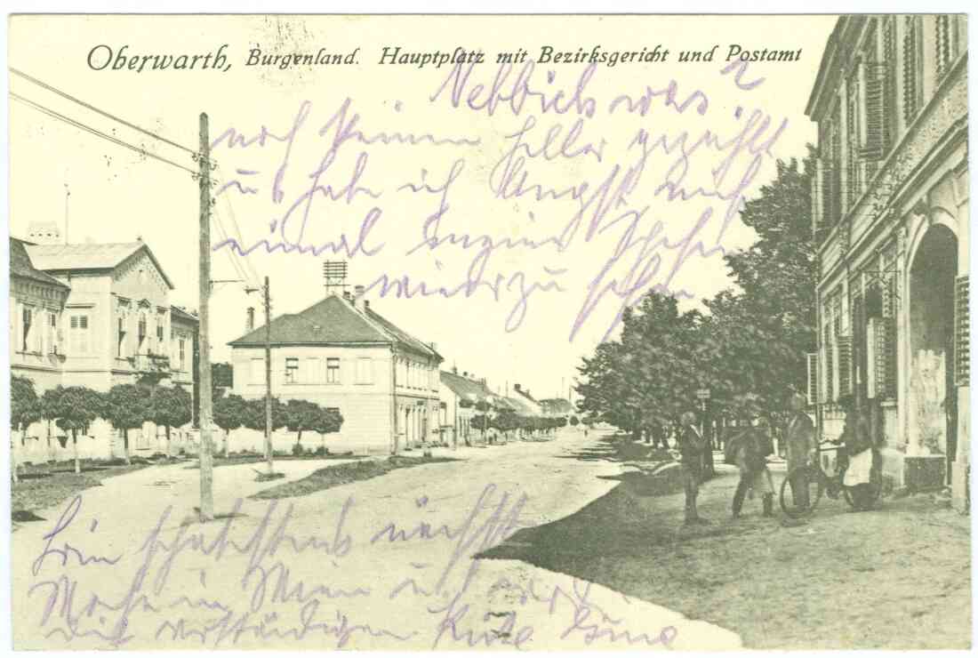 Ansichtskarte: Hauptplatz mit Bezirksgericht