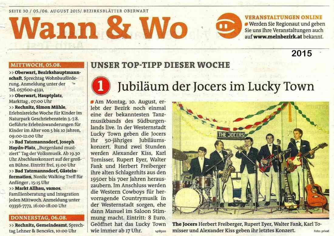 "The Jocers": Vorankündigung der Jubiläumsveranstaltung im "LUCKY TWON"