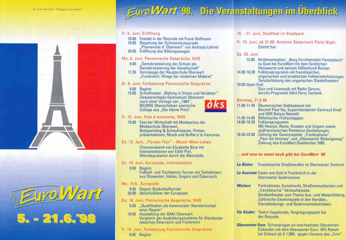 EuroWart 1998: Der Veranstaltungsfolder