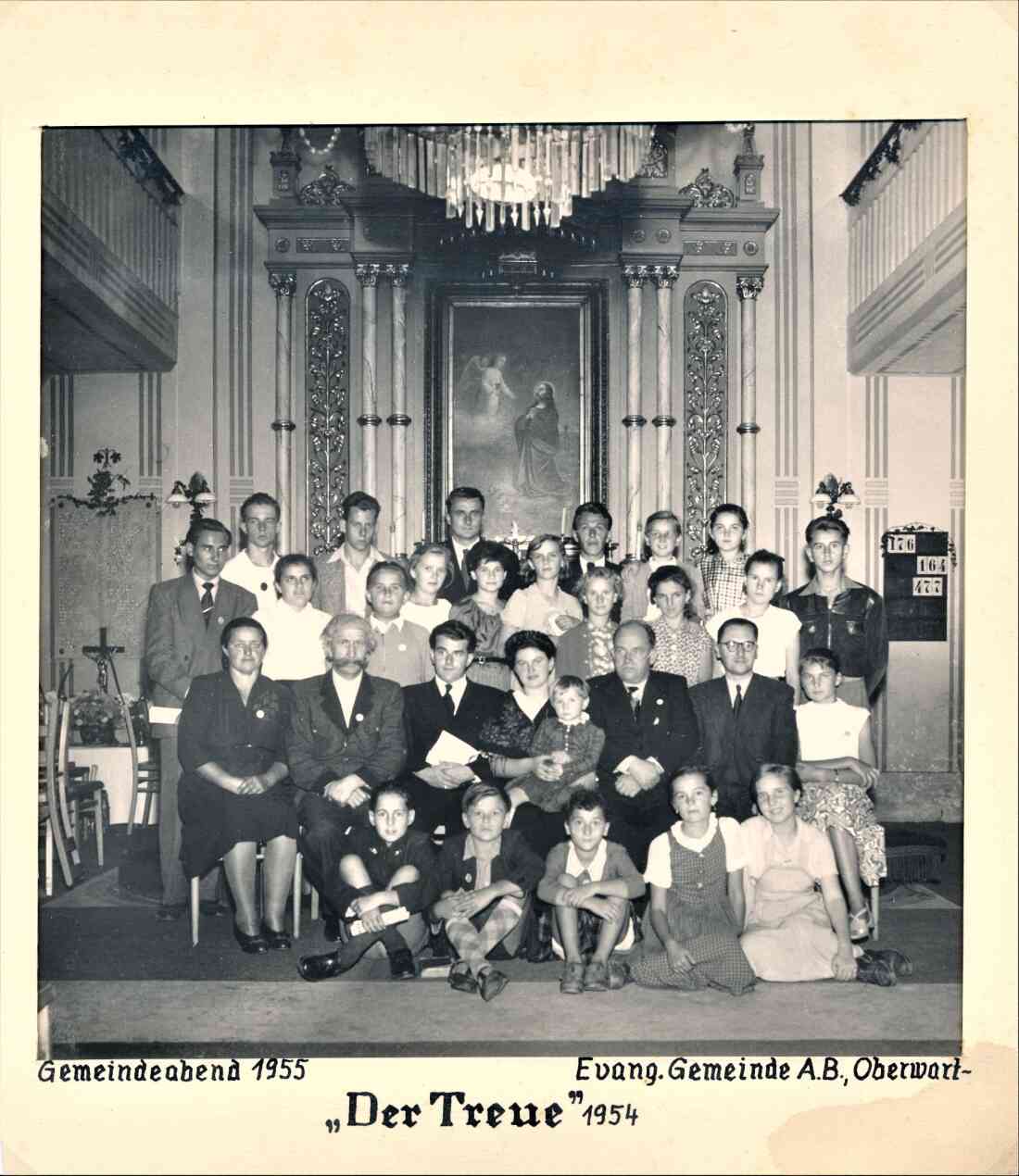 Evang. Pfarrgemeinde AB: Erinnerungsblatt - Gemeindeabend 1955 "Der Treue"