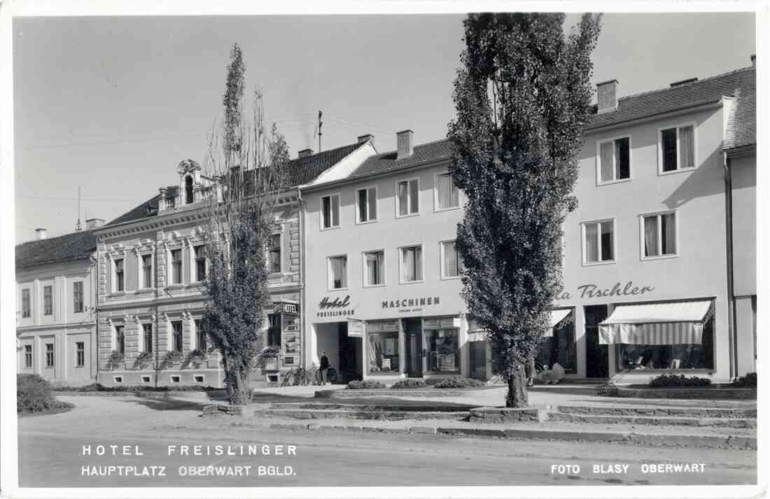 Ansichtskarte: Hotel Freislinger - Hauptplatz Oberwart BGLD (OW 146 / Hauptplatz 3)