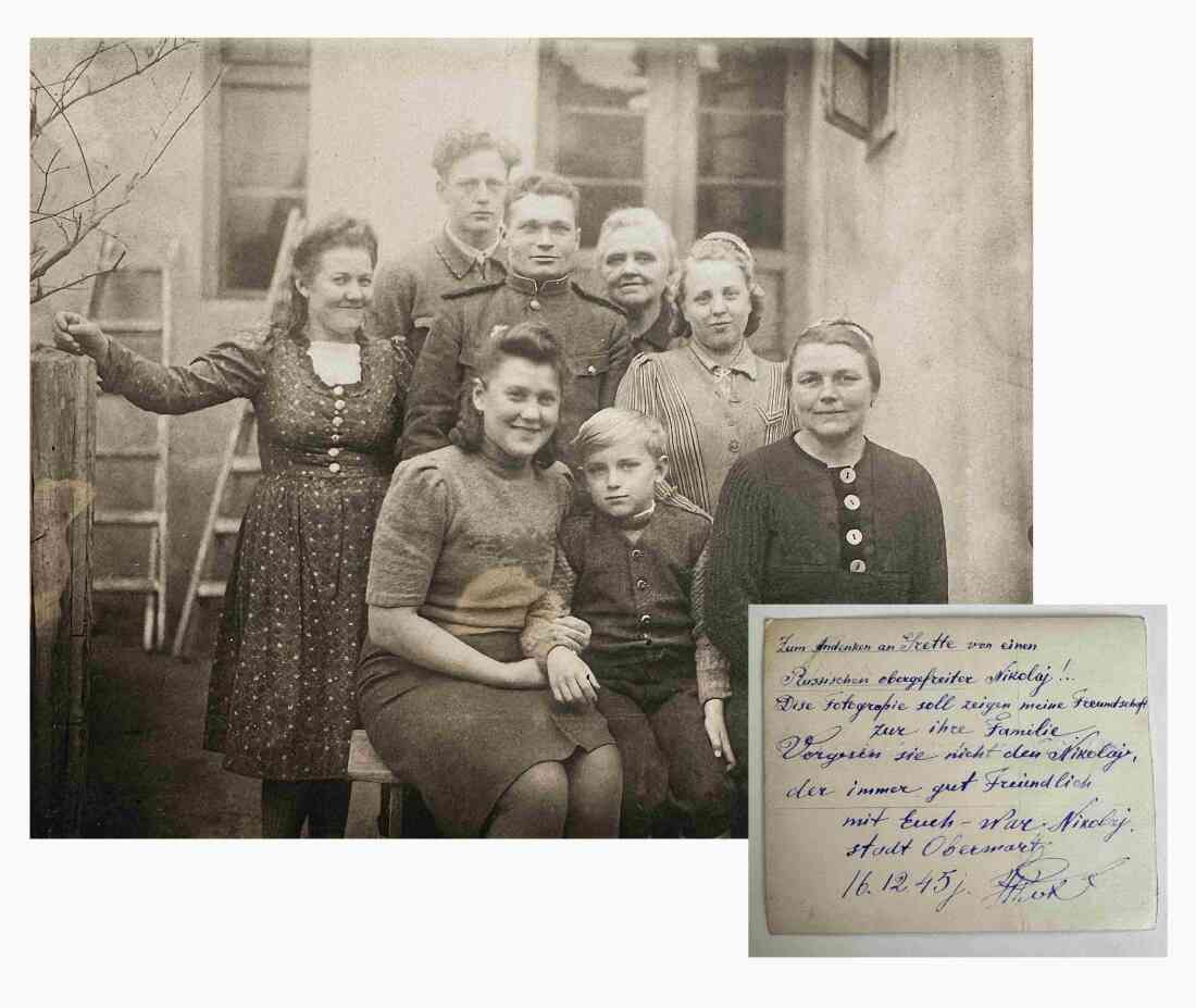 Erinnerungsfoto vom sowjetischen Obergefreiten Nikolaj für Gretl Neubauer (verh. Böcskör)