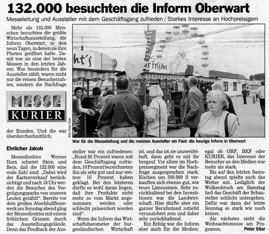 Inform 1998: Artikel im Kurier