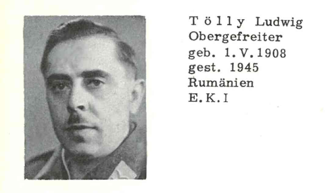 "Lajos" Ludwig Tölly (*1908/+1945; OW 405 / Grazer Straße 106) - gefallen als Soldat der Deutschen Wehrmacht