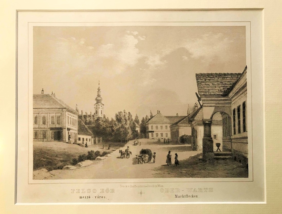 Ansichtskarte: "OBER-WART - Marktflecken" Hauptplatz // Geschichte der Wart bis 1848 - frei nach Dir. Alois Schaffer