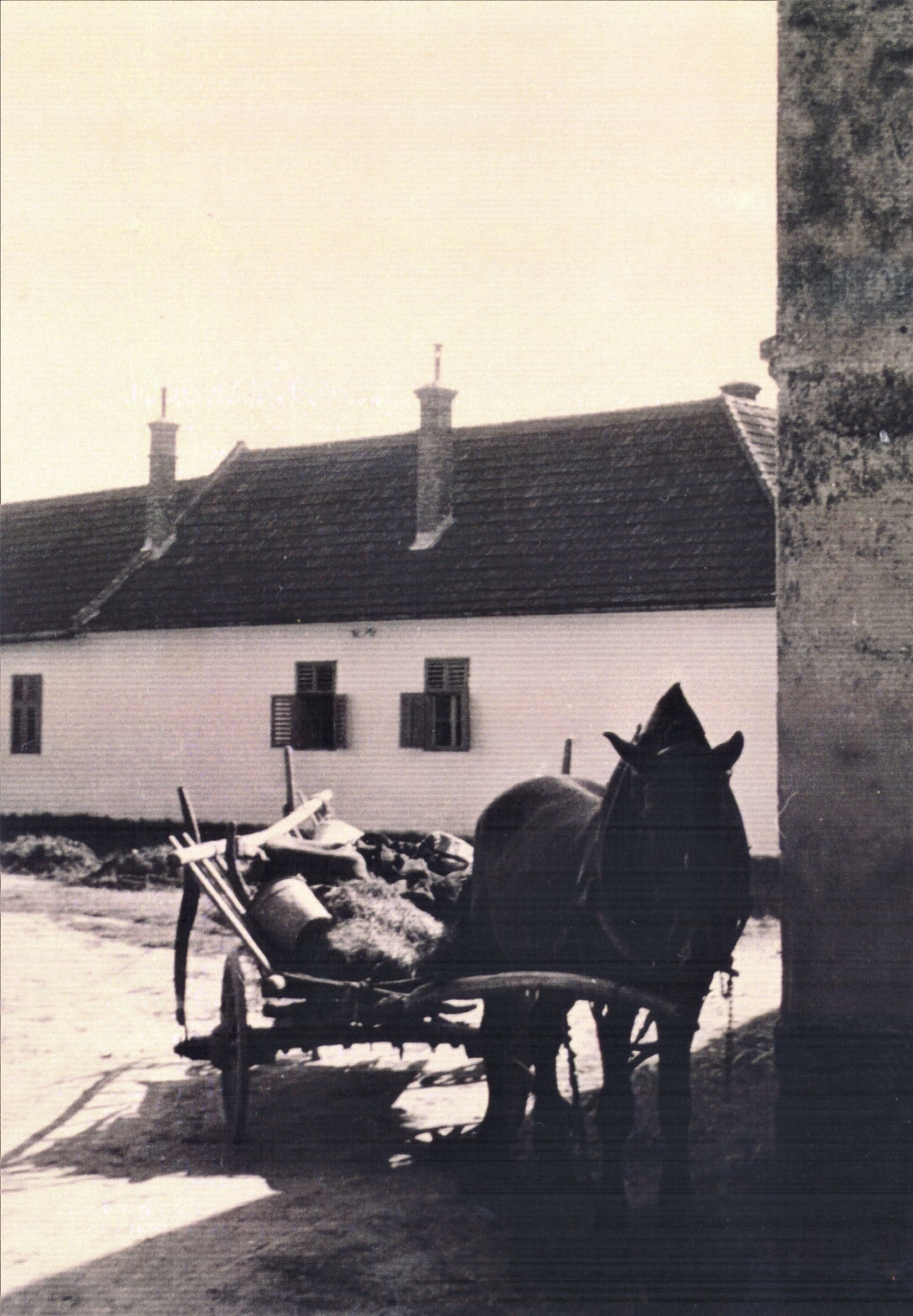 Pferdefuhrwerk bei der Raffelmühle