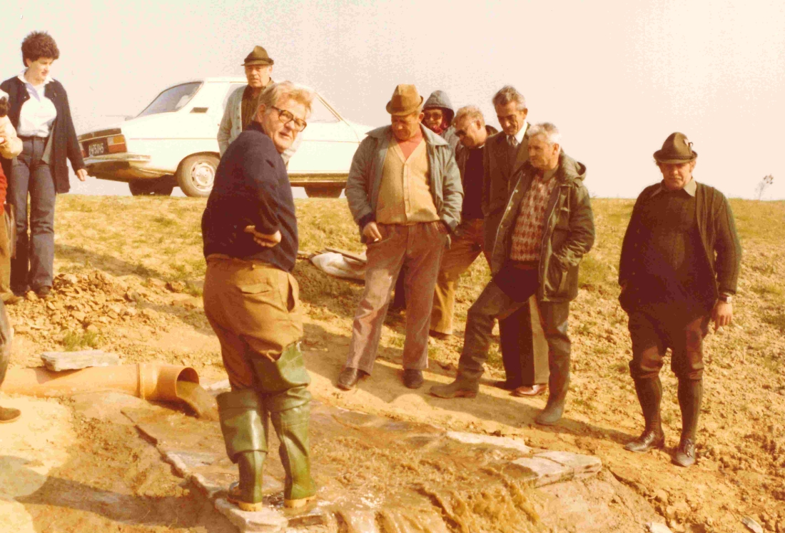 Erstbefüllung des Pinkateiches (Erstbesitzer Gustav Benkö und Endre Talasz) im Frühjahr 1981 - Hutter/Szabo/Samer/Holler/Karaloy/Benedek