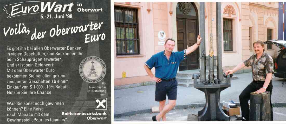 EuroWart 1998: Alfons Pagany prägt den Oberwarter Euro