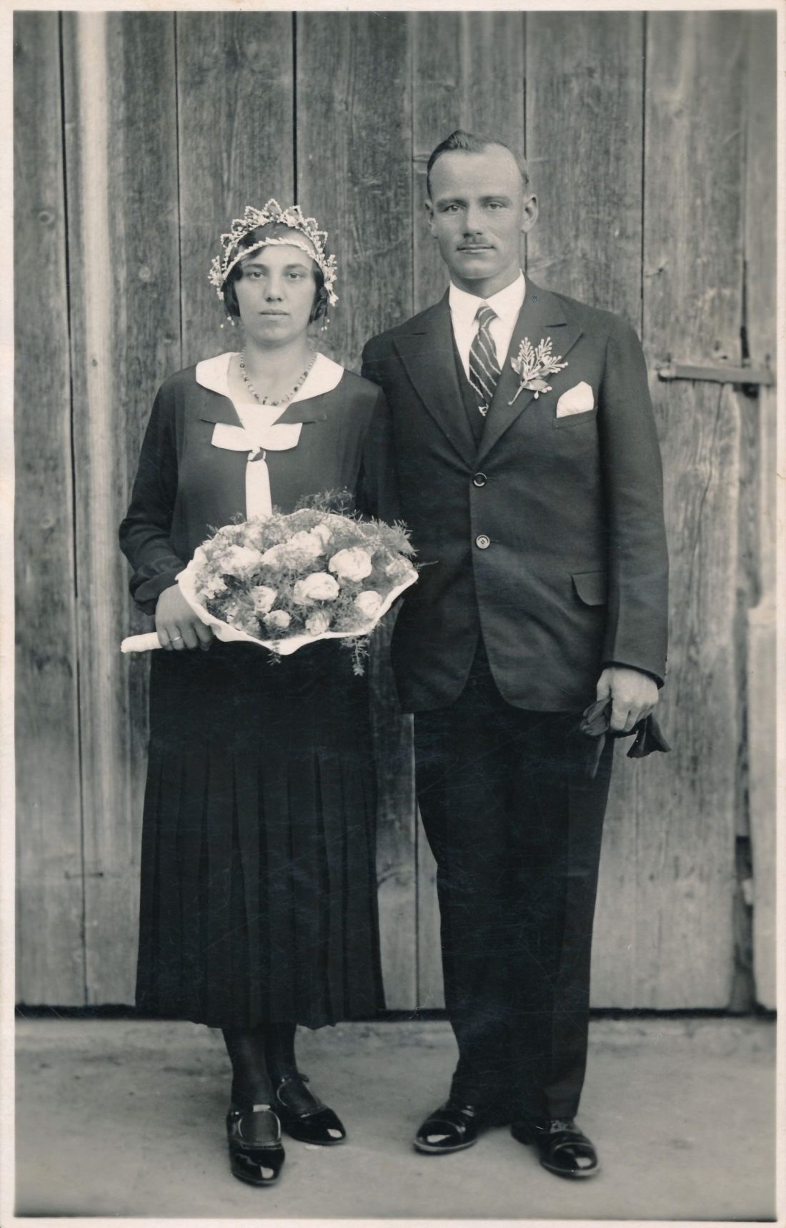 Das Hochzeitspaar Julianna Böcskör (*1911/+2000) und Johann Benkö (*1900/+1981)