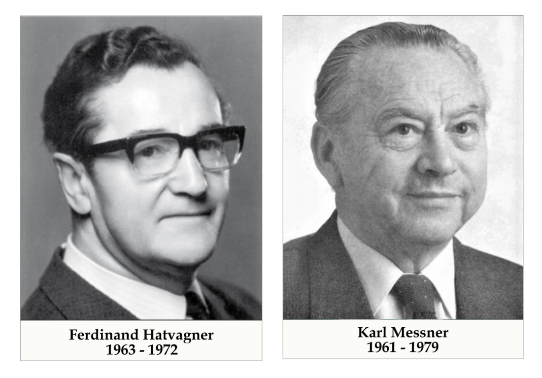 Stadtkapelle: Kapellmeister und geschäftsführender Obmann MS-Dir. Karl Messner und Obmann Bgm. Ferdinand Hatvagner im Jahr der Gründung als Verein