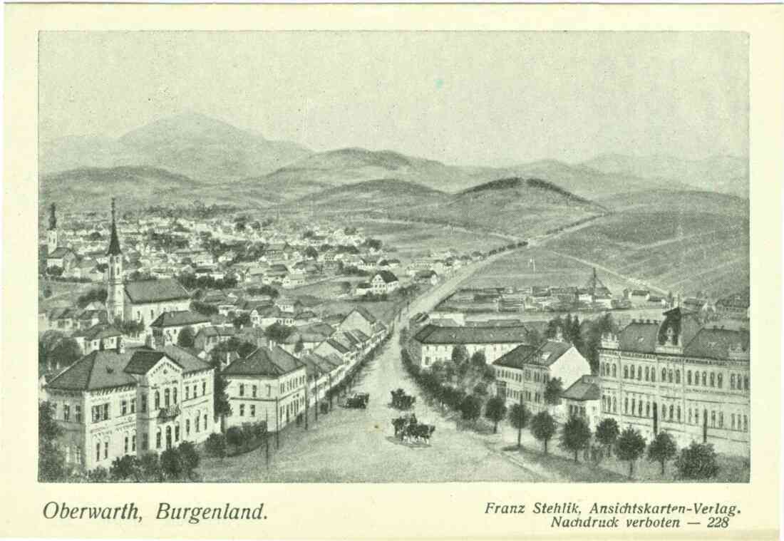 Ansichtskarte: Blick vom Hauptplatz in Richtung NW