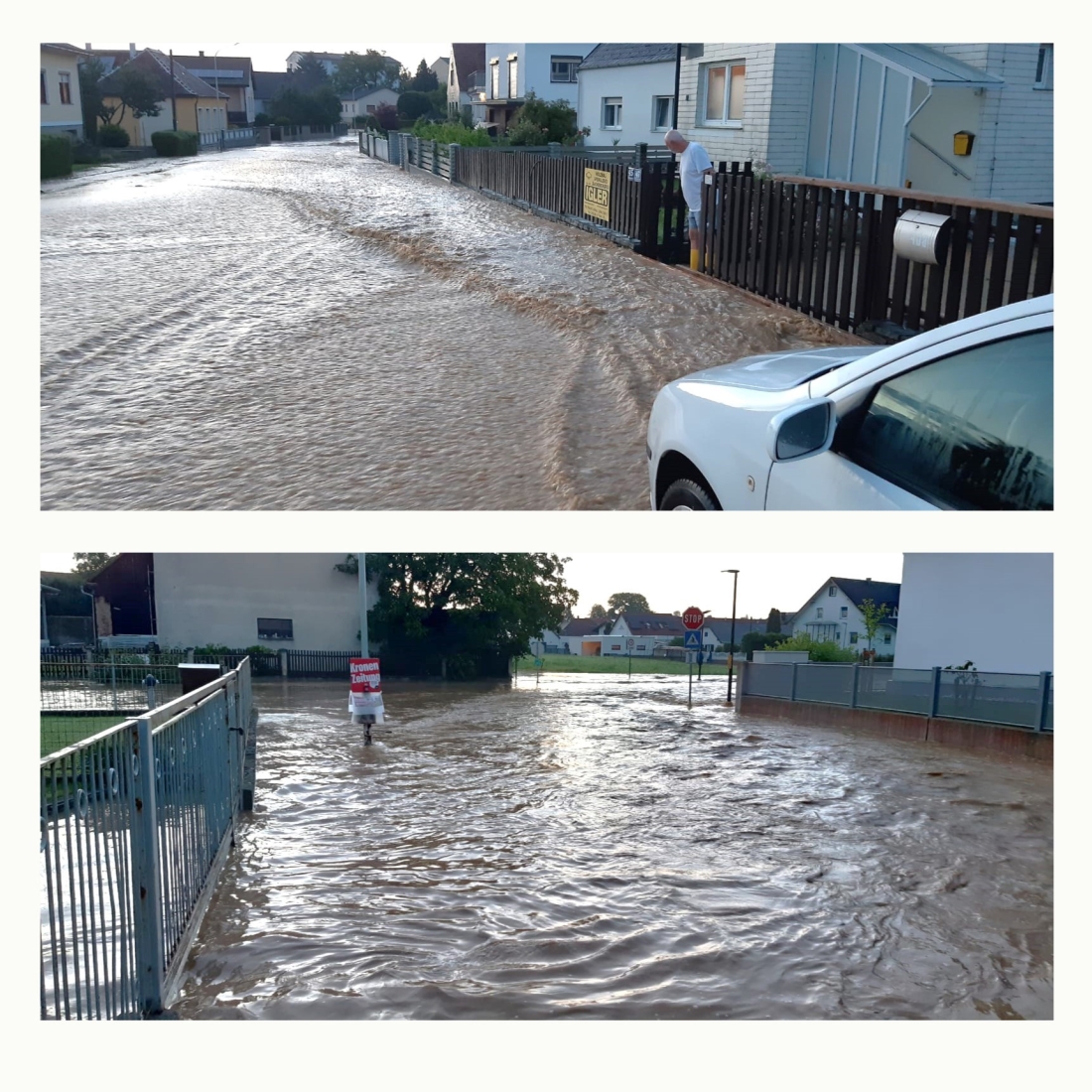 Hochwasser nach enormen Regenmengen am 8. und 9. Juni 2024: Wiesengasse