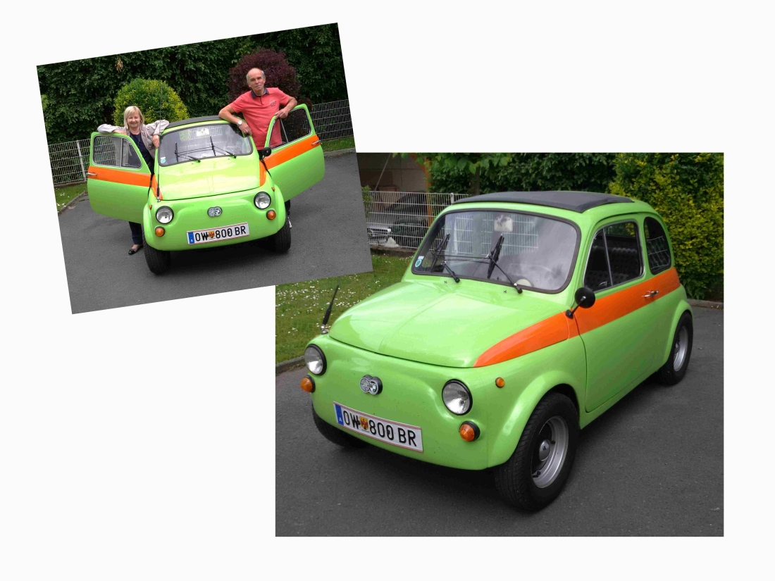 The "Green Monster", der grün/oranger Steyr Puch 650 T von Fred Pokomandy - ein fixer Bestandteil im Oberwarter Stadtbild seit 1968