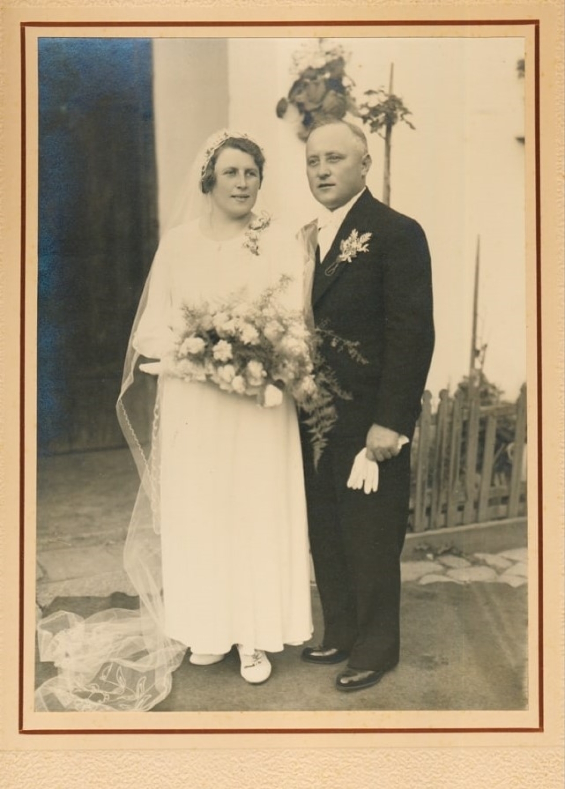 Hochzeit des Ludwig Kantor (*1902/+1965) mit Eszter Adorjan (*1915/+1984): das Brautpaar