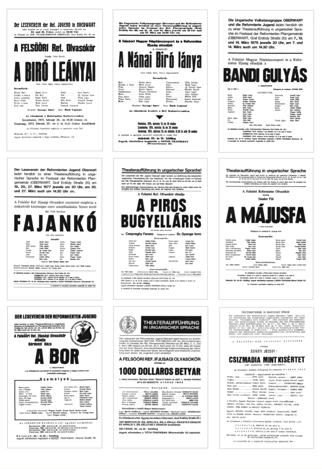 Ref. Leseverein - Theaterplakate aus den Jahren 1973 bis 1982