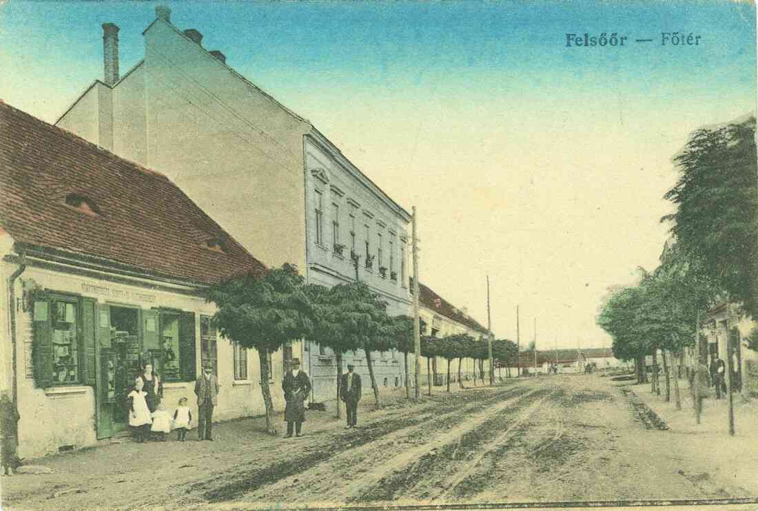 Ansichtskarte: "Felsöör-Föter" - mit Blick auf die Häuser Wienerstraße 5 und 7