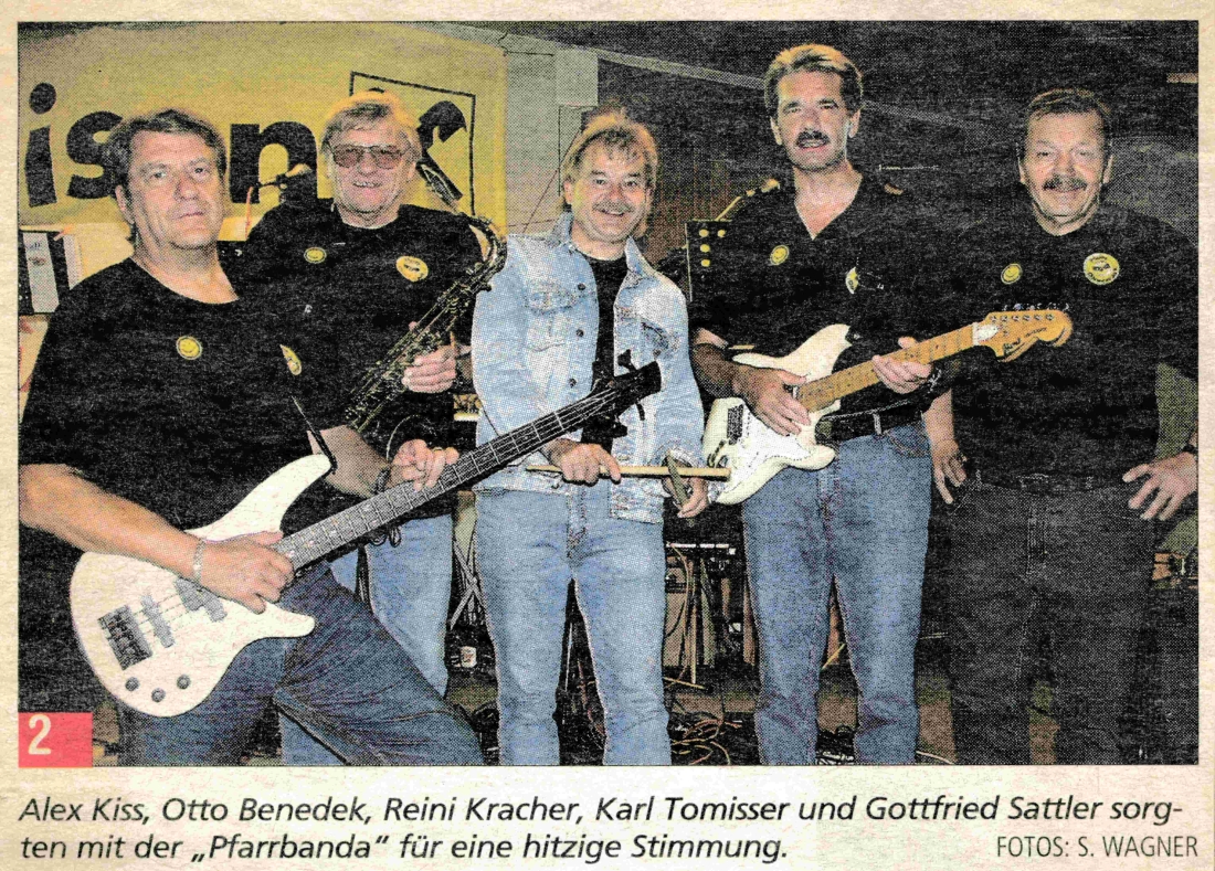 Röm. kath. Pfarre: Pfarrfest mit der "Umasist-Banda / Pfarrbanda" - Kiss/Benedek/Kracher/Tomisser/Sattler (Unter der Rubrik "Treffpunkt" am 5. Juli 2006 in der BVZ)