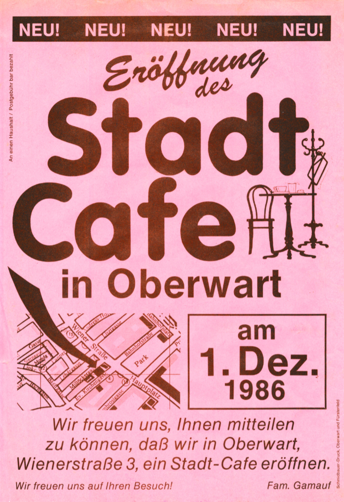 Stadt-Cafe Oberwart - Gustav Gamauf (Wienerstraße 3): Neueröffnung
