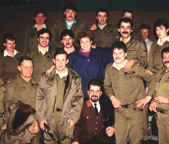 Feuerwehr: Brandwache anlässlich des Musikantenstadls 1991 mit "Jazz Gitti" - Höfer/Heigl/Gartner/Imre/Kiss/Stör/Wiedner/Zambo/Schützenhofer/Eiter/Benedek/Fassl/Mohat/Arnhold/Krutzler/Unger