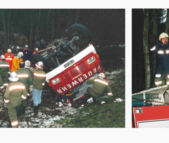 Feuerwehr: die Oberwarther FF birgt einen verunfallten Wagen der FF Grodnau - Imre