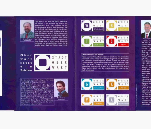 Flyer (Prospekt) anlässlich der Vorstellung des neunen Stadtlogos durch den Stadt-Marketing-Verein "OberWart plus"