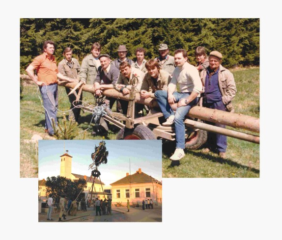Maibaumaufstellen - Schlagen und holen des Maibaums durch die Feuerwehr (Szabo/Gartner/Fassl/Böcskör/Imre/Stör/Mohat/Streher/Höfer/Völkerer/Heigl)