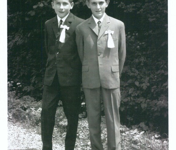 St. Martin: Firmung 1965 - links Ernst Röhrling und rechts Josef Garber