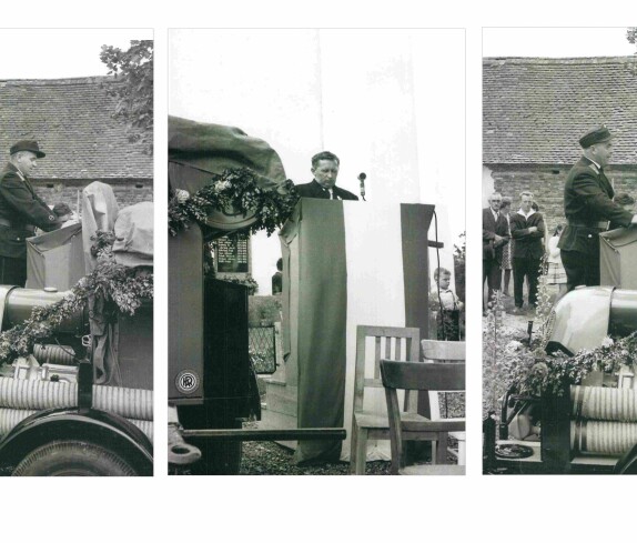 60 Jahre Freiwillige Feuerwehr St. Martin: Spritzenanhängerweihe - die Festredner (Pleyer/Stelzer/Weichselberger/Klic)