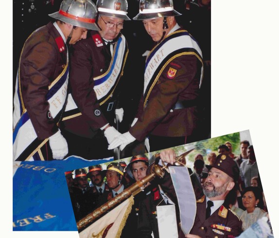 Stadtfeuerwehr: Fahnenweihe am 28. Mai 2006 -  Imre/Gabriel/Mohat/Weber