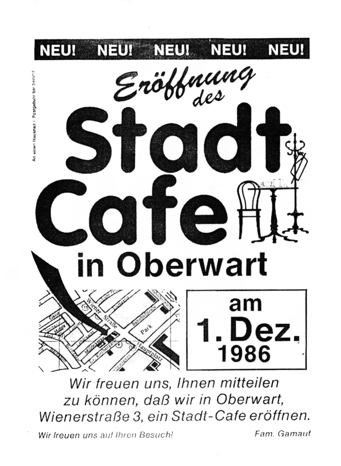 Stadt-Cafe Oberwart - Gustav Gamauf (Wienerstraße 3): Neueröffnung