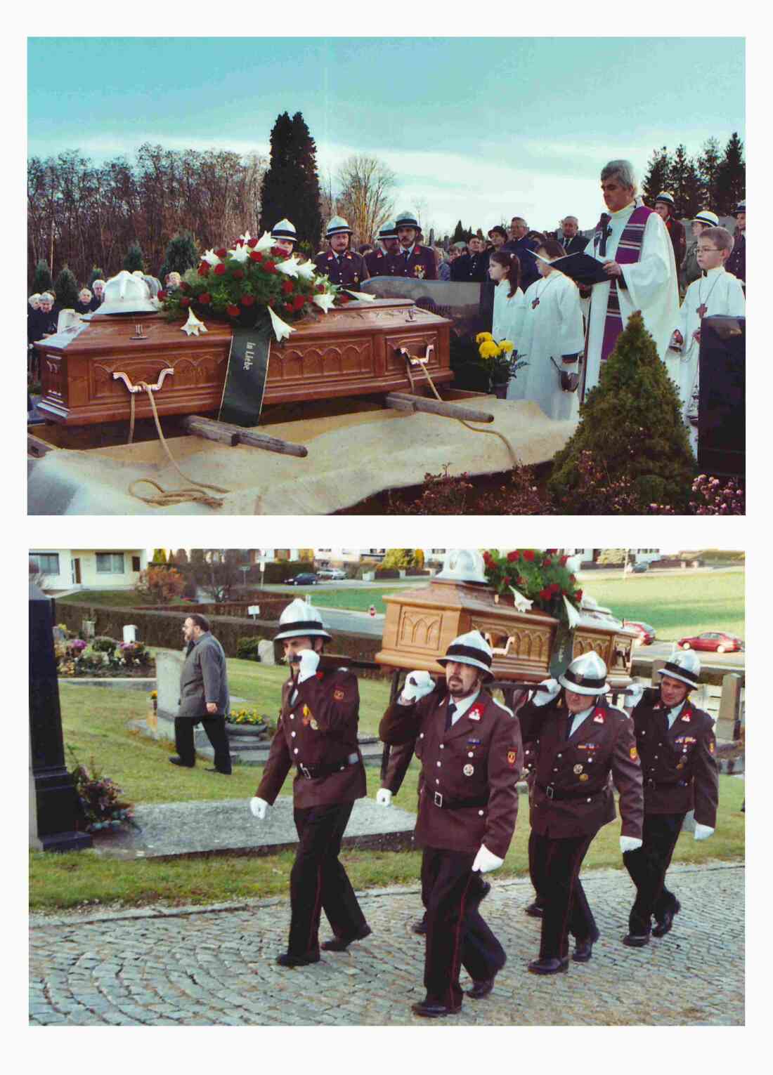Feuerwehr: Begräbnis von Kameraden Josef Heigl (*1923/+2002)