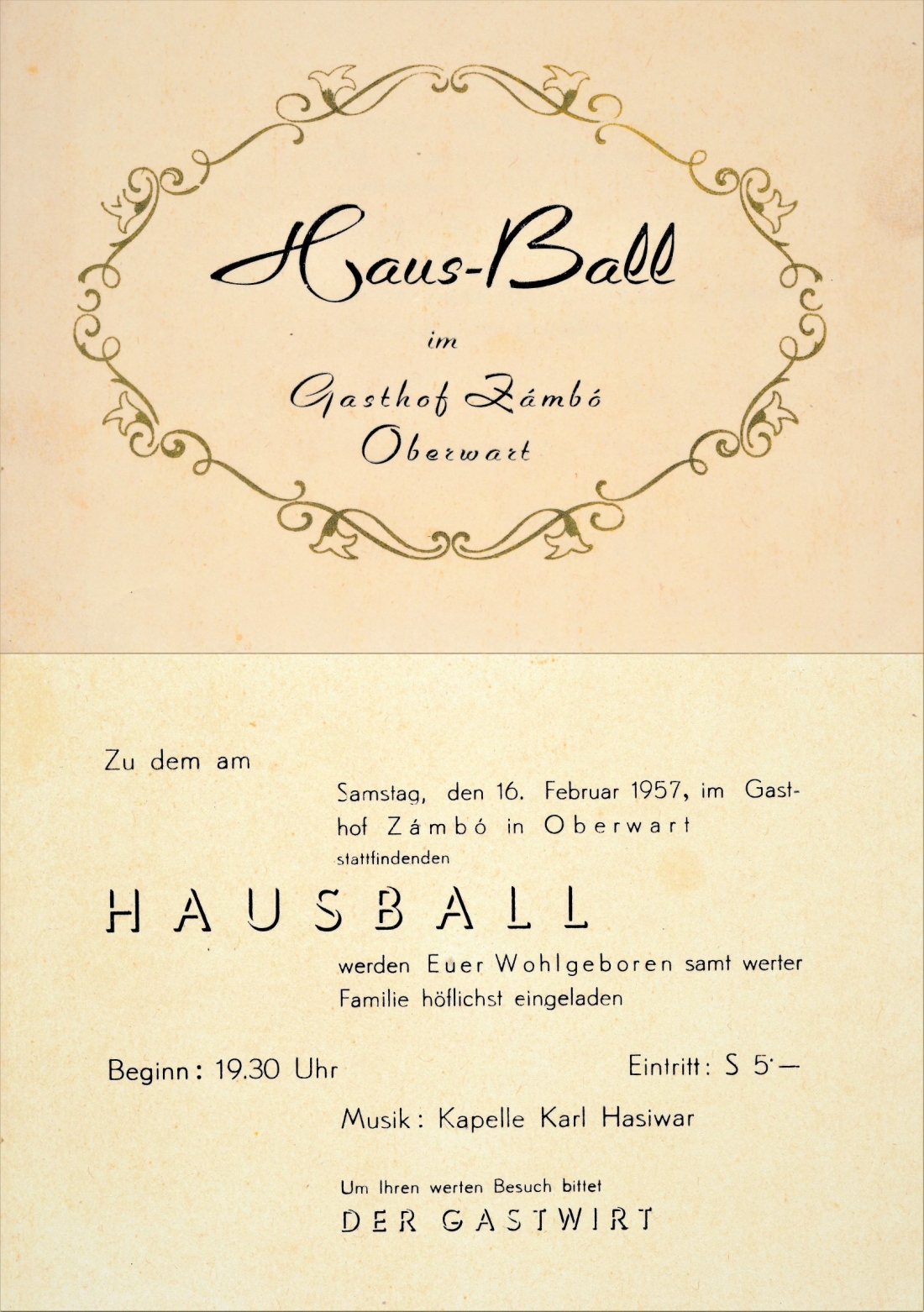 Gasthof Zambo (Grazerstraße 71): Einladung zum Hausball