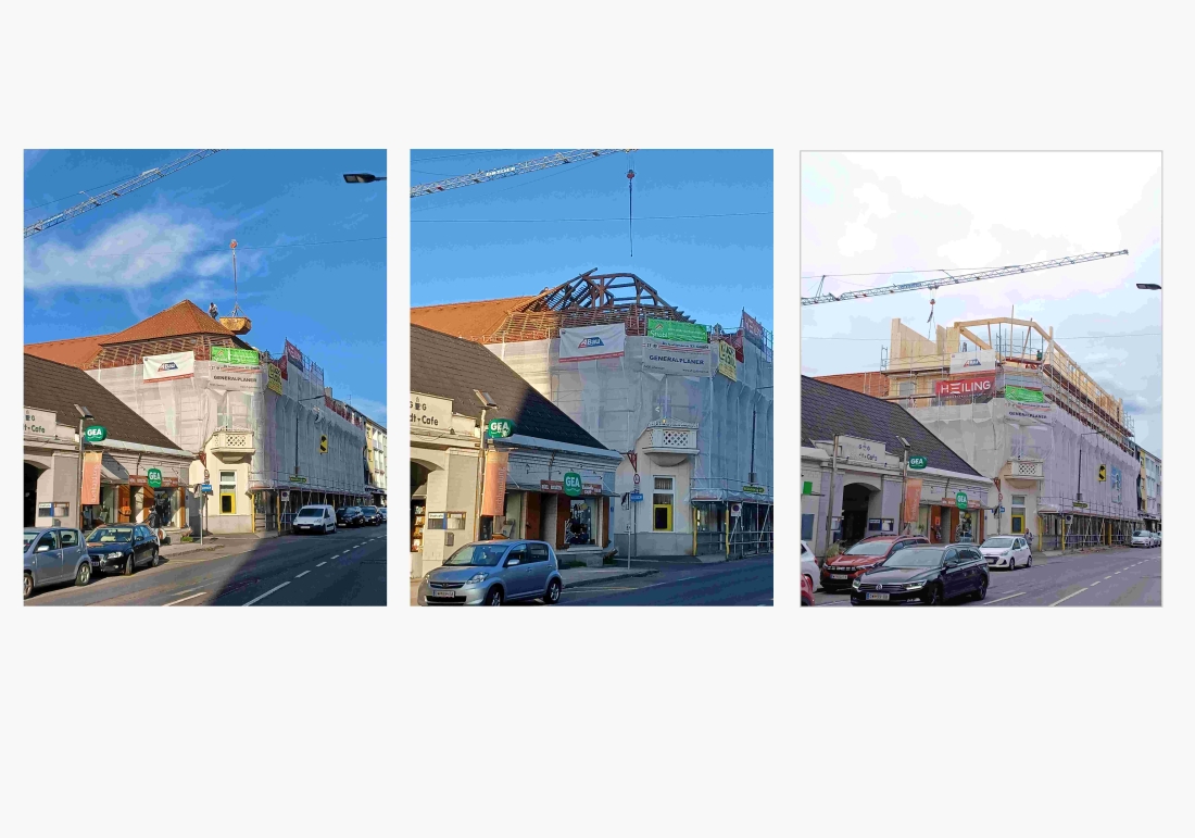 Umbau und Erweiterung der Häuser Wienerstraße 5 und 7 durch die Raiffeisenbank - Palais Schlenger / Kaufhaus Schmidt