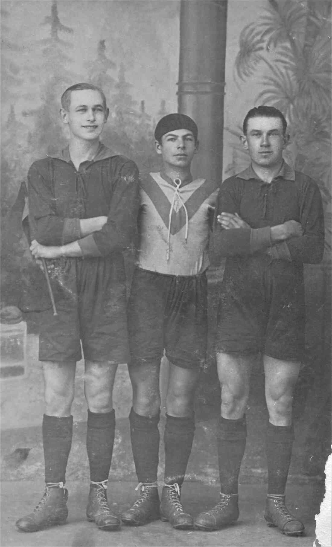 Im Sportdress: Pista Gaal, Julius Faith und Julius Ritter