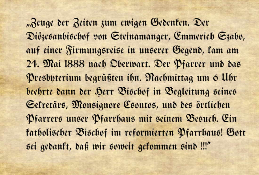 Reformierte Pfarrgemeinde: ein erstes Zeugnis der ökumenischen Offenheit