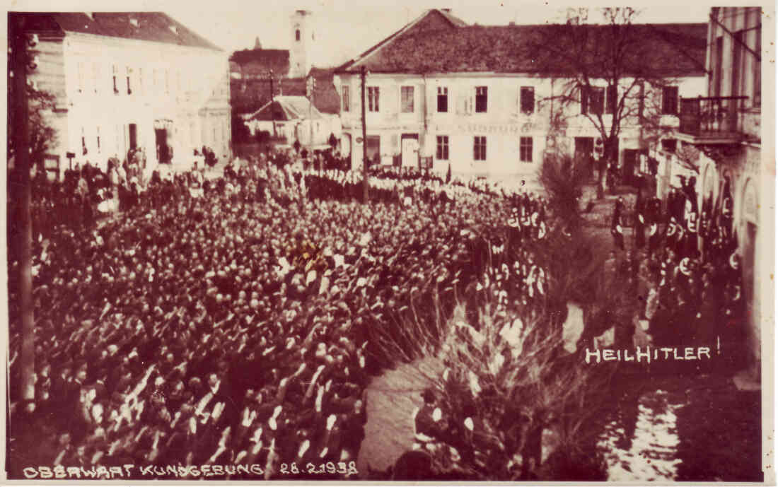 Kundgebung der Nationalsozialisten - NAZIS mit ca. 8.000 Teilnehmern am Hauptplatz