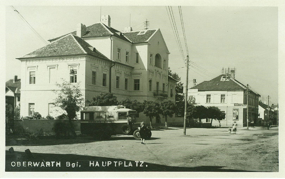 Anischtskarte: Oberwart Bgld. Hauptplatz - Südburg-Bus