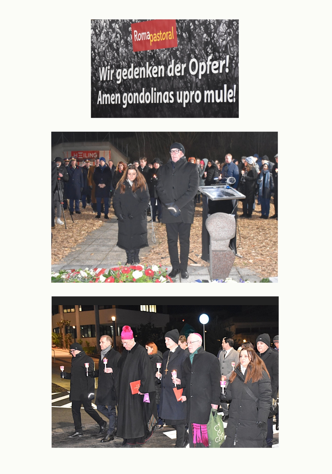 Roma-Pastorale: Gedenkfeier "30 Jahre Attentat von Oberwart" am 4. Feber 2025 - Rosner/Schneemann/Zsifkovics/Jonischkeit/Schar/Horvath