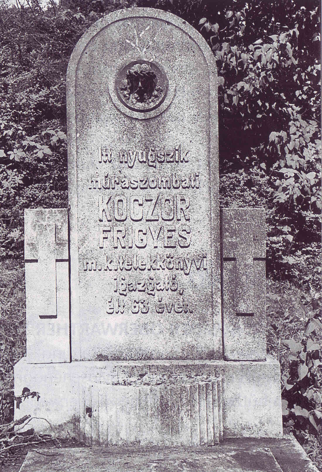 Grab von Friedrich Koczor (Grundbuchführer; wahrscheinlich *1855/+1918): 1. Kommandant der Oberwarter Feuerwehr von 1883 bis 1918
