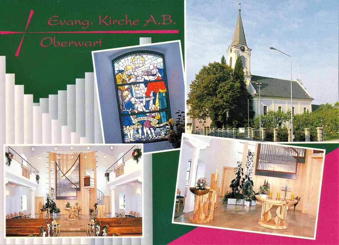 Ansichtskarte: Kirche der evang Pfarrgemeinde AB nach der neuen Innengestaltung 1993